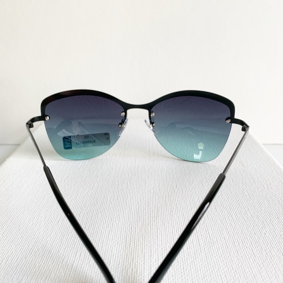 NWT blue lens semi rimless sunglasses - Picture 4 of 5